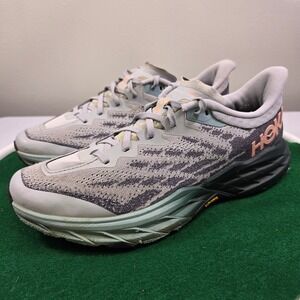 Hoka Speedgoat 5 Trail Running Shoes Womens 11B Grey Blue Coral 1123158 Athletic